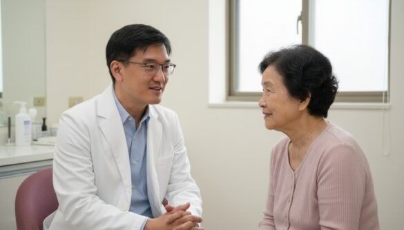 [1] 吳紹琥醫師在門診細心解說減肥針原理 [2] 展示受歡迎的GLP-1瘦瘦筆減肥針藥劑 [3] 患者在專業醫療環境諮詢減肥針療程 [4] 診所內部提供高品質且安全的減肥針服務