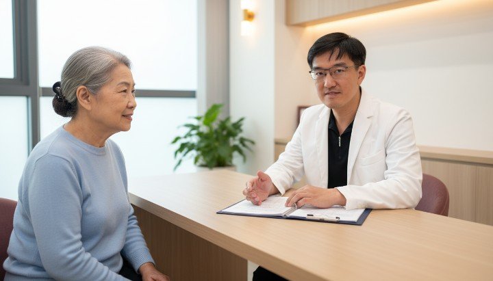 吳紹琥醫師講解醫學美容肉毒原理 診間諮詢醫學美容肉毒劑量評估 萊攸診所進行醫學美容肉毒施打 展現自然笑容的醫學美容肉毒效果