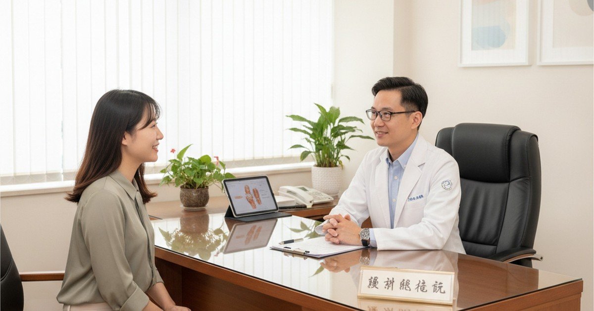 吳芮醫師介紹術後照護,強調腸道水療後的恢復重點。