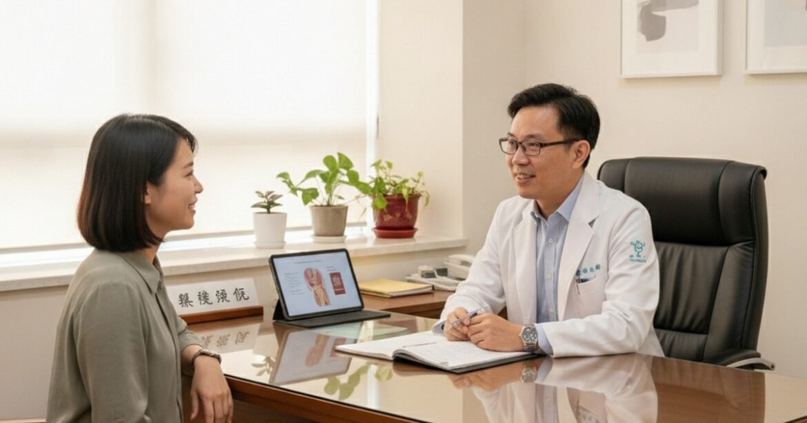 吳芮醫師推薦懶人包：醫師正仔細檢視患者肌膚狀況，提供專業建議。