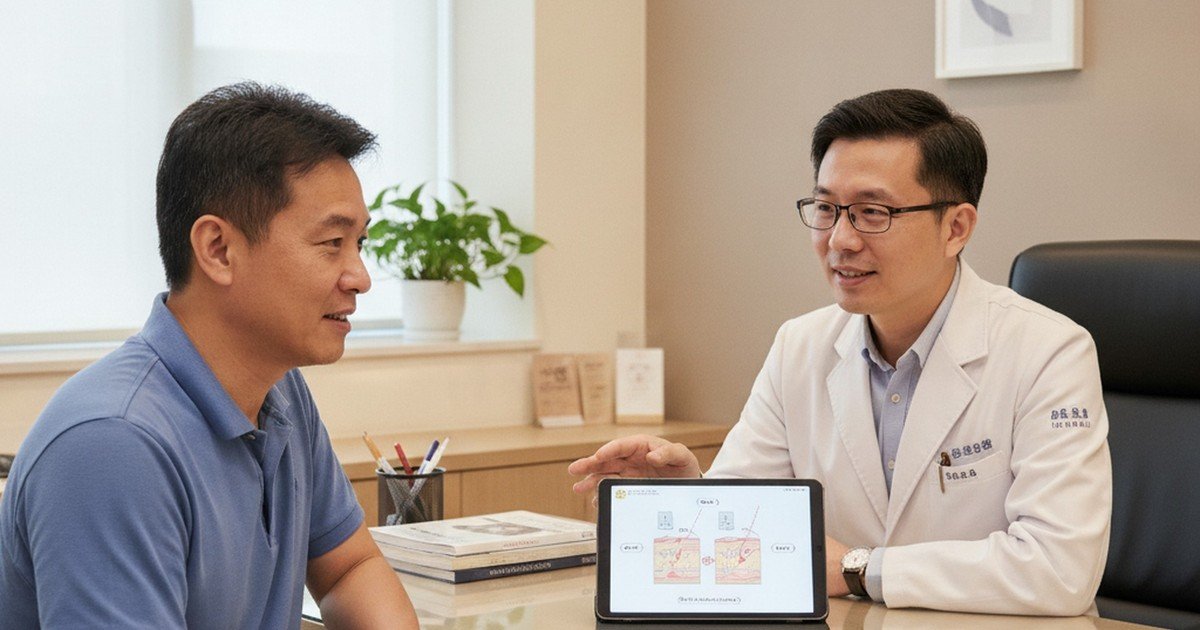 吳芮醫師細緻解說減重筆的長期健康效益,幫助患者理解療程。